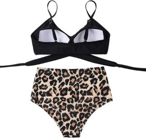 🌸Bikini .tiro alto con control de abdomen Crisscross animal print MOD:XL547 - Imagen 6