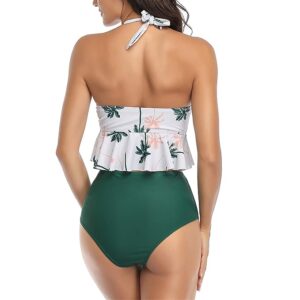 🌸Bikini .tiro alto con volantes halter MOD:XL596 - Imagen 2