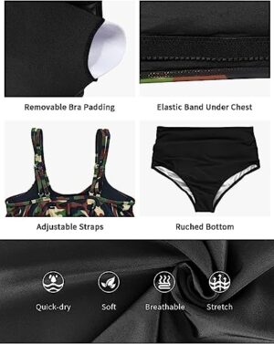 🌸Bikini .tiro alto con control de abdomen con volantes MOD:XL587 - Imagen 5