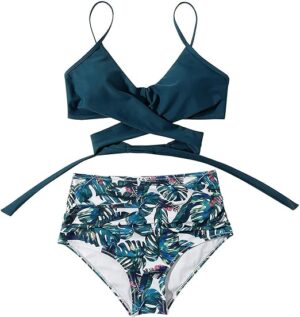 🌸Bikini tiro alto con control de abdomen criss cross MOD:CH576 - Imagen 3