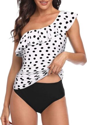 🌸Tankini bottom con control de abdomen un hombro MOD:G701 - Imagen 5