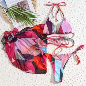 🌸Bikini brasileño 3 piezas halter MOD:G708 - Imagen 4