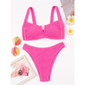 🌸Bikini tiro alto acanalado MOD:G717 - Imagen 12