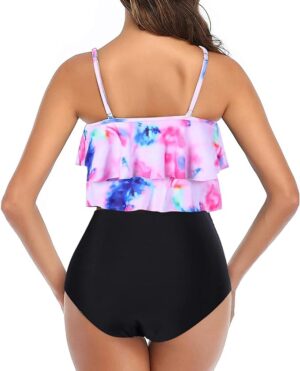 🌸Bikini tiro alto con control de abdomen con volantes  MOD:VL-G386 - Imagen 2