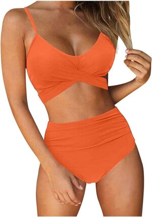 🌸Bikini tiro alto con control de abdomen criss cross MOD:G751 - Imagen 7