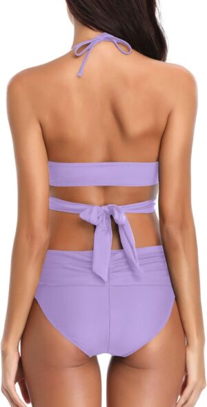 🌸Bikini tiro alto criss cross halter MOD:M735 - Imagen 2