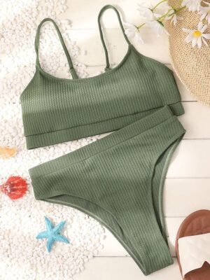 🌸Bikini tiro alto texturizado MOD:M755 - Imagen 4