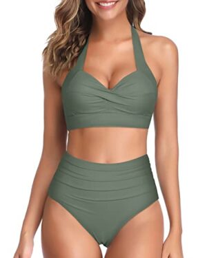 🌸Bikini .tiro alto con control de abdomen halter MOD:2XL651 - Imagen 3