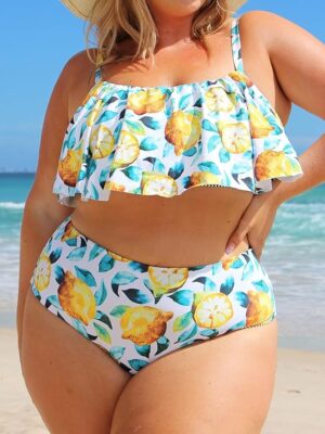 🌸Bikini .tiro alto con volantes reversible MOD:2XL503