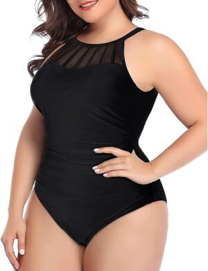 🌸.Monokini con control de abdomen con transparencia MOD:2XL627