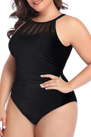 🌸.Monokini con control de abdomen con transparencia MOD:2XL627