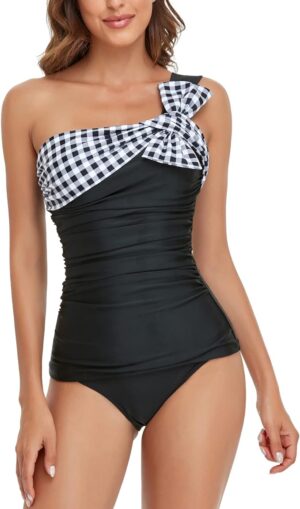 🌸.Tankini bottom con control de abdomen 1 hombro MOD:2XL656 - Imagen 4