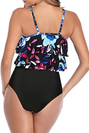 🌸Bikini .tiro alto con control de abdomen con volantes MOD:2XL659 - Imagen 2