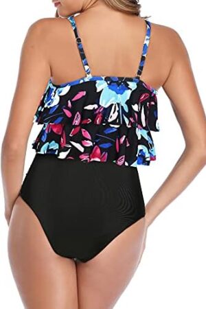 🌸Bikini .tiro alto con control de abdomen con volantes MOD:2XL659