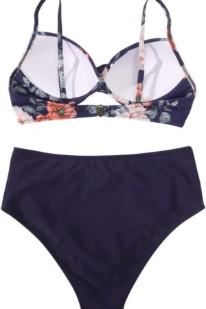 🌸Bikini .tiro alto con control de abdomen lazo crisscross MOD:2XL666