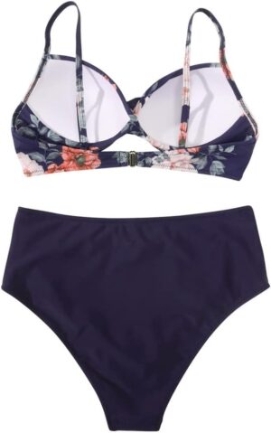 🌸Bikini .tiro alto con control de abdomen lazo crisscross MOD:2XL666 - Imagen 2