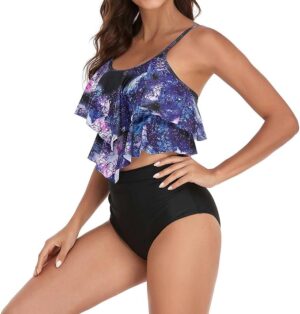 🌸Bikini .tiro alto con control de abdomen con volantes MOD:2XL674 - Imagen 4