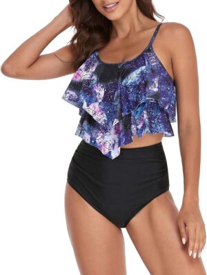 🌸Bikini .tiro alto con control de abdomen con volantes MOD:2XL674 - Imagen 5