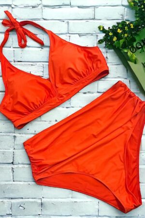 🌸Bikini .tiro alto con control de abdomen halter MOD:3XL315