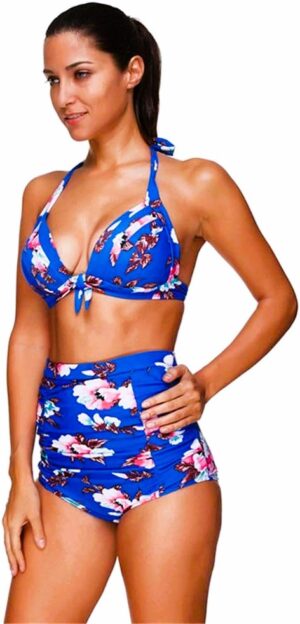 🌸Bikini .tiro alto con control de abdomen Halter MOD:3XL31 - Imagen 4