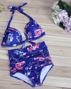 🌸Bikini .tiro alto con control de abdomen Halter MOD:3XL31 - Imagen 9