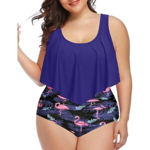 🌸Bikini .tiro alto con control de abdomen con volantes MOD:3XL32