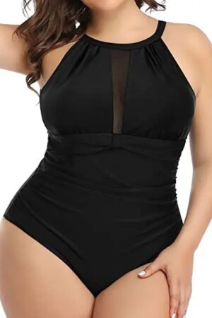 🌸.Monokini con control de abdomen con transparencia MOD:3XL342