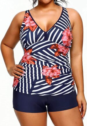 🌸 .Tankini short con control de abdomen MOD:3XL350 - Imagen 3