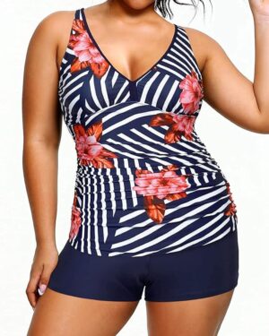 🌸 .Tankini short con control de abdomen MOD:3XL350 - Imagen 4