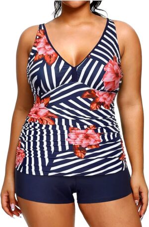 🌸 .Tankini short con control de abdomen MOD:3XL350 - Imagen 7