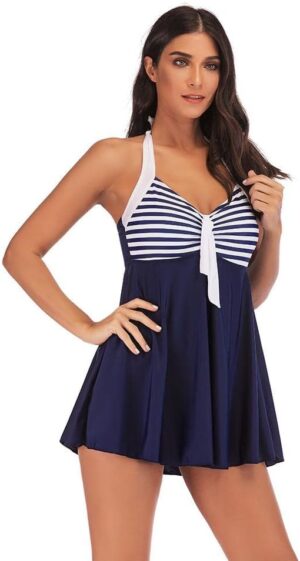 🌸.Swimdress short monokini halter MOD:3XL353 - Imagen 5