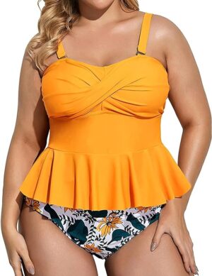 🌸 .Tankini bottom con control de abdomen con volantes MOD:5XL305