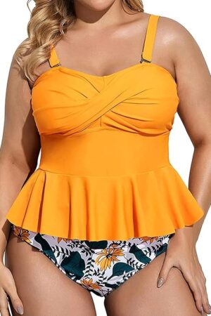 🌸 .Tankini bottom con control de abdomen con volantes MOD:5XL305