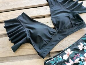 🌸Bikini tiro alto con control de abdomen con volantes en manga MOD:G772 - Imagen 4