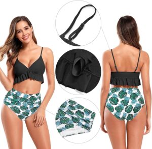 🌸Bikini tiro alto con control de abdomen con volantes cortos MOD:G776 - Imagen 6