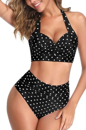 🌸Bikini tiro alto con control de abdomen halter MOD:G779