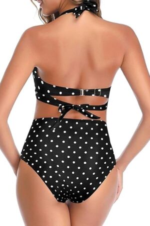 🌸Bikini tiro alto con control de abdomen halter MOD:G779