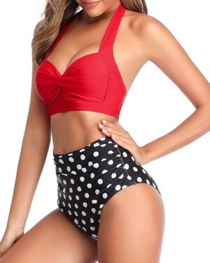 🌸Bikini tiro alto con control de abdomen halter MOD:G781