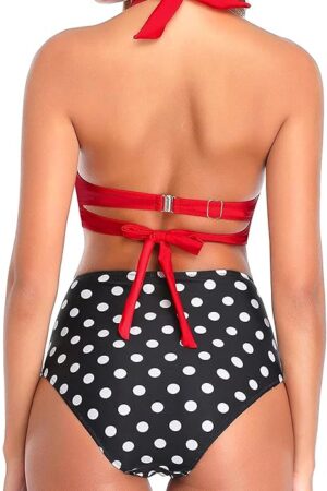 🌸Bikini tiro alto con control de abdomen halter MOD:G781