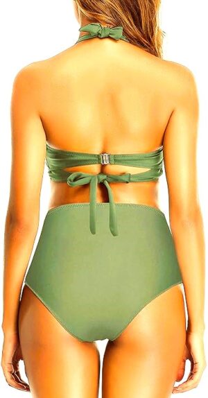 🌸Bikini tiro alto con control de abdomen halter DMOD:M791 - Imagen 2