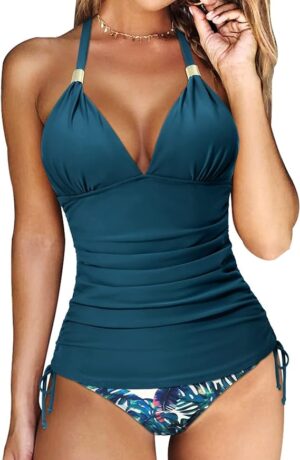 🌸Tankini bottom con control de abdomen halter MOD:M799 - Imagen 3