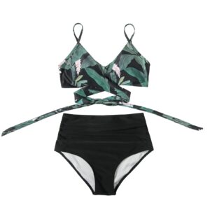 🌸Bikini tiro alto con control de abdomen criss cross MOD:M821 - Imagen 3