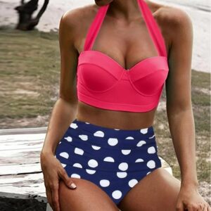 🌸Bikini .tiro alto con control de abdomen halter con varilla MOD:XL650