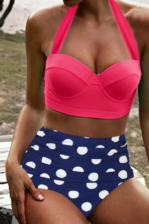 🌸Bikini .tiro alto con control de abdomen halter con varilla MOD:XL650