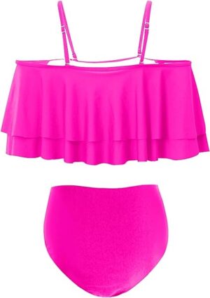 🌸Bikini .tiro alto con control de abdomen con volantes campesino MOD:XL670 - Imagen 2