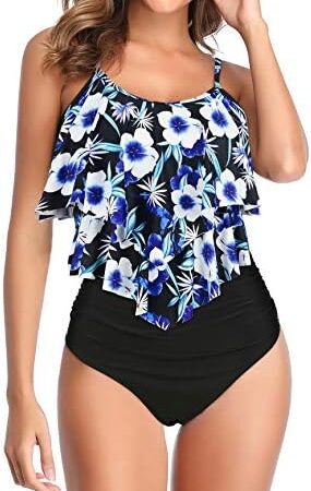 🌸Bikini .tiro alto con control de abdomen con volantes MOD:I-XL679