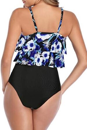 🌸Bikini .tiro alto con control de abdomen con volantes MOD:I-XL679