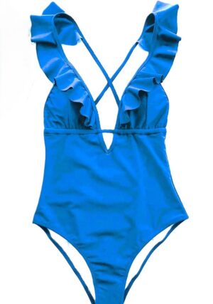 🌸.Monokini con control de abdomen con volantes MOD:XL62 - Imagen 3