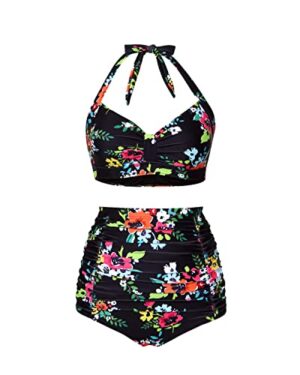 🌸Bikini tiro alto con control de abdomen halter MOD:G785 - Imagen 4