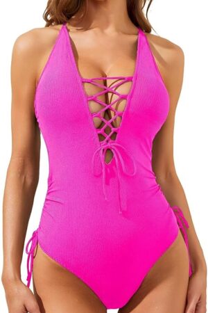 🌸Monokini con control de abdomen con cintas MOD:G798